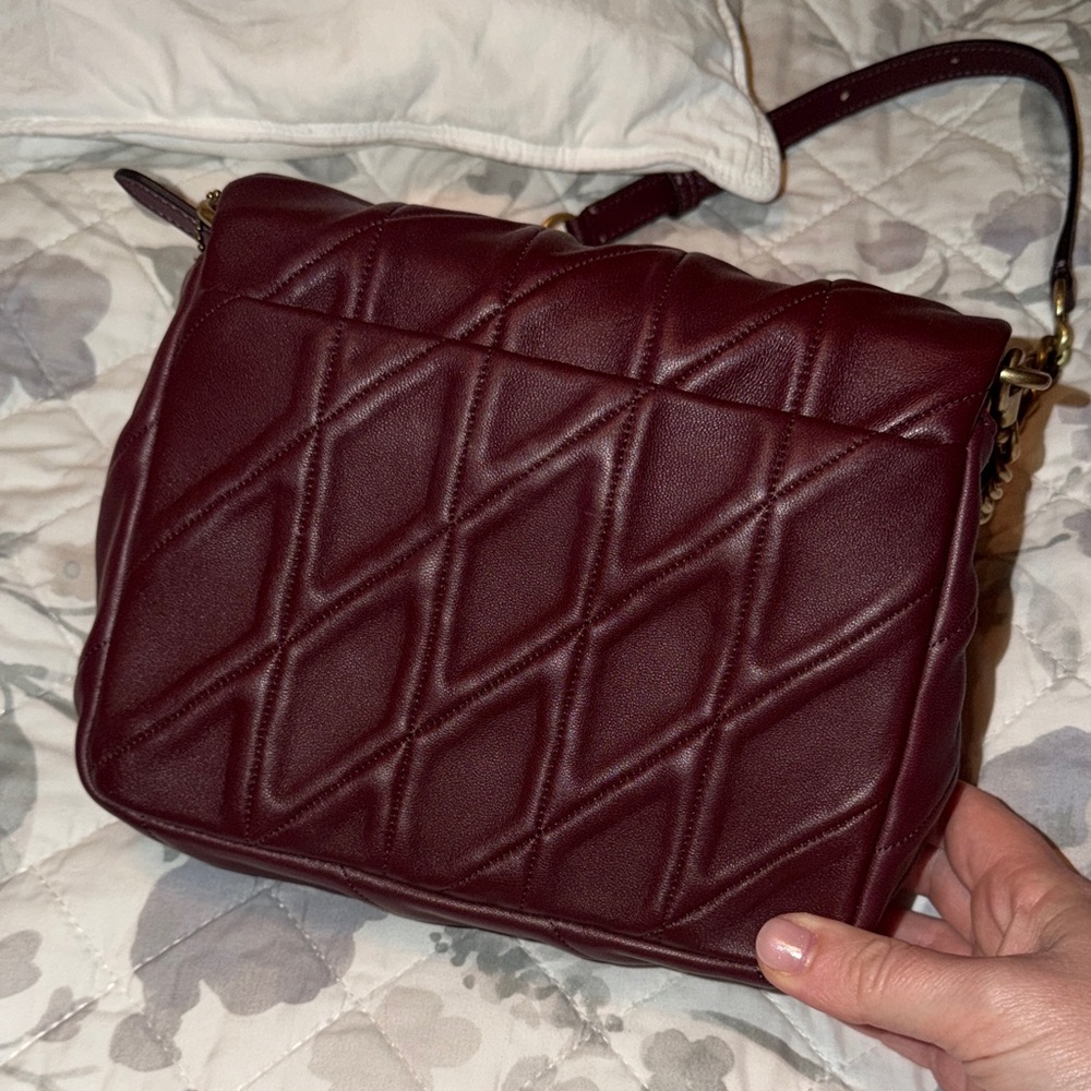 Coach Merlot Quilted Shoulder Bag. Perfect condition. Comes with crossbody strap - Picture 2 of 5